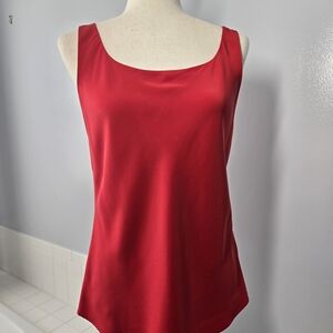 Lafayette 148 Red Silk Sleeveless Top, s6